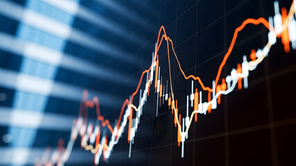 Stock market chart displaying financial data and business trends analysis