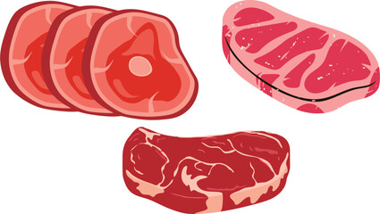 Collection Meat vector