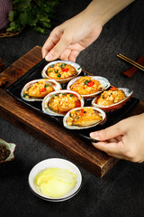 Steamed Abalone with Garlic - Traditional Chinese Seafood Dish