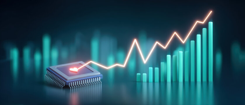 Ai healthcare chip concept showing growth and data driven medical innovation with warm emotion