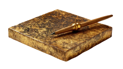 Ancient Viking brooch with Norse design background isolated on a Transparent background, PNG file.