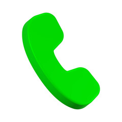 3d rendering icon call green color