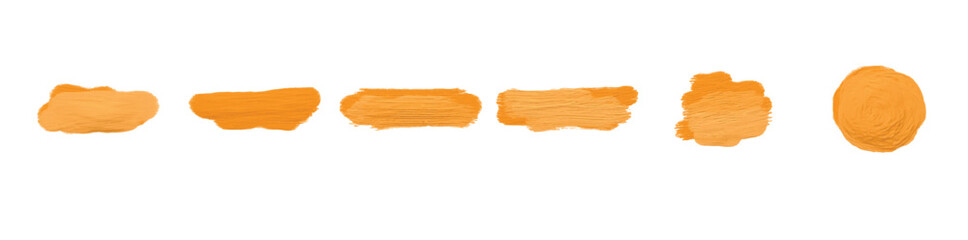  Set of assorted hand-painted gold brush strokes on a white backdrop. Gold acrylic paint smears. Gold paint brush strokes collection isolated with Transparent Background.,  vector illustration.