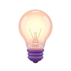 3D Flat Light Bulb Icon Illustration &ndash; Idea & Innovation Design