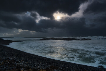 Winterstorm at Malarrif of Iceland