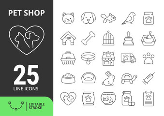 25 Line Icon Pack Petshop