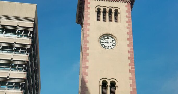 Old lighthouse and clock tower in the historic Colombo Fort district, Sri Lanka