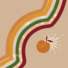 vector illustration of an orange fruit on white background