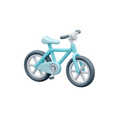 Fototapeta premium Light Blue 3D Children's Bicycle bike kids