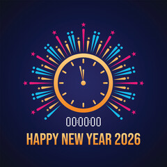 Happy new year post design template vector 