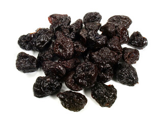 Dried Plums on white Background