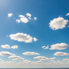 Obraz premium Clear Blue Sky with Fluffy White Clouds