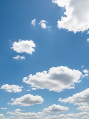 Obraz premium Clear Blue Sky with Fluffy White Clouds