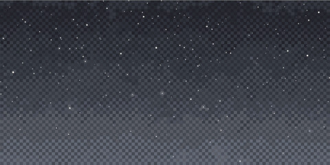 Realistic falling snow on transparent background for winter holiday design