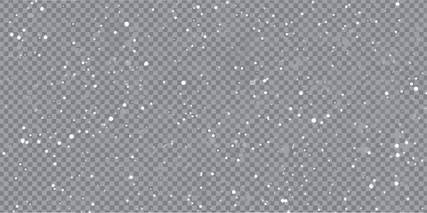 Falling snow overlay on transparent background for winter holiday designs