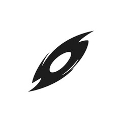 A minimalist black skill icon designed with a futuristic Web3-inspired silhouette, featuring dynamic abstract shapes that represent combat abilities or actions. Perfect for game HUDs, character skills