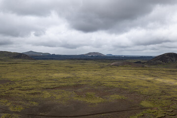  lava fields and volcanism on Reykjanes Peninsula in Iceland