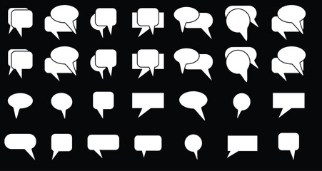 Naklejka premium Speech BubblSpeech Bubble set. Talk bubble. black empty vector white speech bubbles.e set.