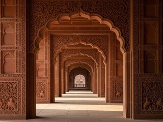 Obraz premium Ornate Indian Arched Passageways