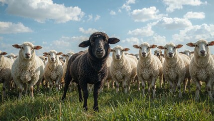 Black sheep among white sheep, being different concept