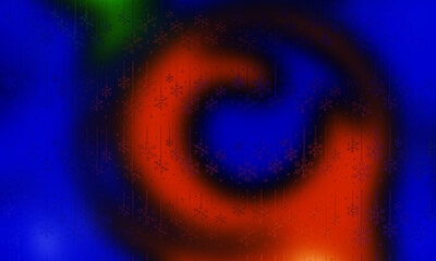 High Contrast Abstract Swirl Background, Vibrant Red Orange and Deep Blue Dynamic Flow Digital Art with Particle Texture Overlay