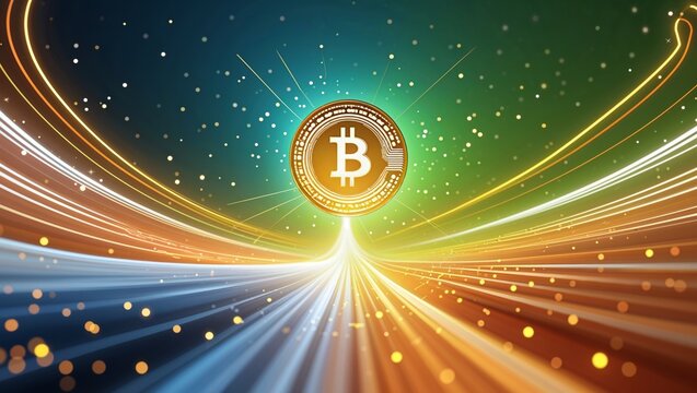 Bincoin and crypto market rapid bull growth background, cryptocurrency price rocket launch to the moon concept, Bitcoin background