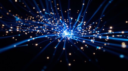 Obraz premium Abstract Blue Digital Technology Background - AI Data Network Business Presentation