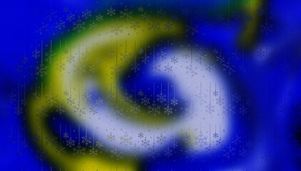 Vibrant Abstract Swirl Background in Blue and Yellow with Sparkle Effect, Dynamic Flowing Digital Art Wallpaper