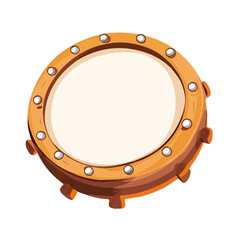 Obraz premium Modern flat 2D vector illustration of Tambourine Skin, clean and minimal design, isolated on white background.