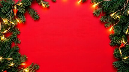 Christmas background with fir branches cones and decorations festive holiday design
