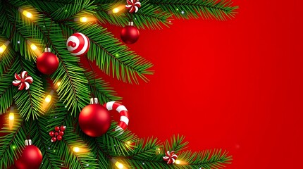 Christmas tree decorated with red and gold ornaments for holiday celebration