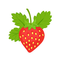 Wild Strawberry in a clean 2D flat vector icon style, minimal and simple, set on a plain white background.