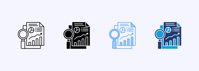 Analysis Icon Set Multiple Style Collection Element For Design