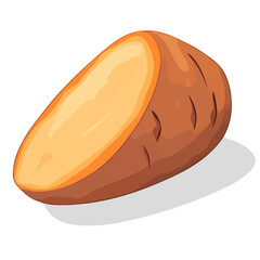 Minimal 2D vector illustration of Sweet Potato in flat icon style on a plain white background.