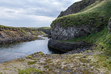  river in a canyon in Iceland