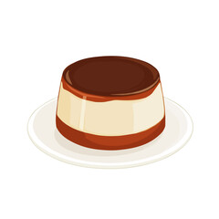 Pudding, modern 2D flat vector illustration in icon style, isolated on pure white background.