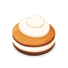 Simple flat 2D vector graphic of Semla, modern icon look, displayed on a pure white background.