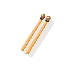 Simple flat 2D vector graphic of Timpani Drumsticks, modern icon look, displayed on a pure white background.