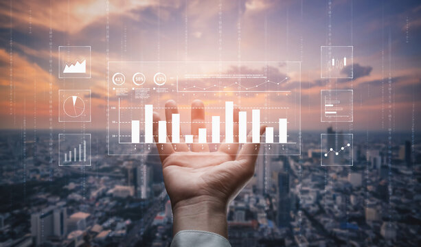 An interface for financial data analysis and stock market reporting. A collection of charts for tracking trends, performance, and investment data. Motif