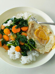 Simple Indonesian Home Cooked Meal Rice Fried Egg
