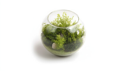 terrarium. A lush globe terrarium with vibrant greenery, showcasing nature in a contained ecosystem. travel magazines, destination branding, designed for outdoor magazines and nature guides.
