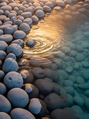 Fototapeta premium Top-down view of river stones by a hot spring