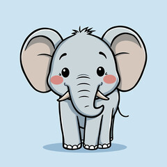 Fototapeta premium Cute cartoon elephant illustration, perfect for children's designs, playful and friendly animal