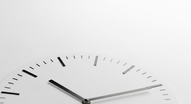 Minimalist clock face with black hands - Powered by Adobe