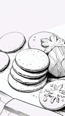 Christmas holiday dessert cookies on white background  