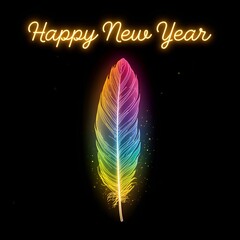 Happy New year with beautiful feather
