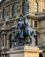 Statue of King Louis XIV of France in Louvre Museum 