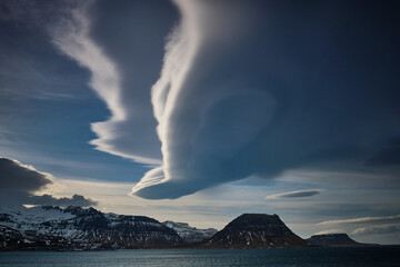 Foehn cloud over Iceland