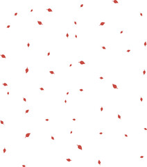Seamless Red Autumn Leaves Pattern Falling on White Background Minimalist Fall Season Graphic Design Element