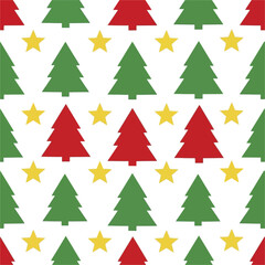 Festive Christmas Tree and Star Pattern for Holiday Decor.